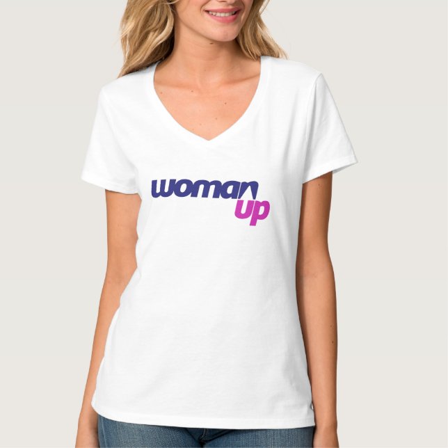 V-nacke i vit t shirt (Framsida)