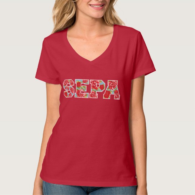 V-Nacken SEPA steg T Shirt (Framsida)