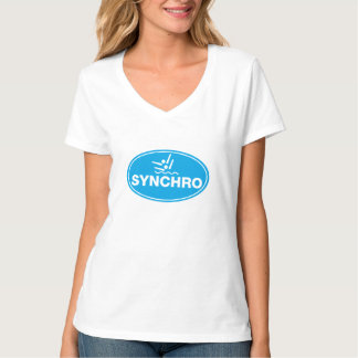 V--NECKT-tröja synkroniseringssimning - symbol T-shirt