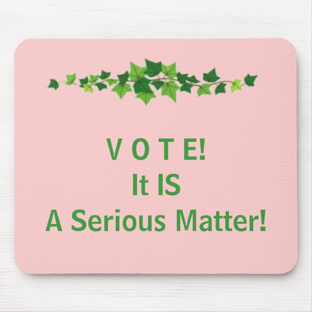 V-NOLLA T E!  Det ÄR en allvarlig materia! Musmatta (Framsidan)