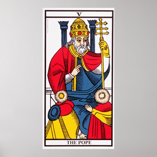 V Påven, Tarot-kort Poster (Framsidan)