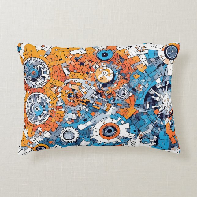 V-puls 2 dekorfärg prydnadskudde (Framsidan)