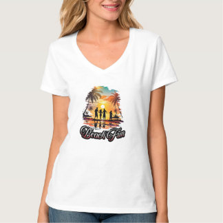 V-ringad t-shirt