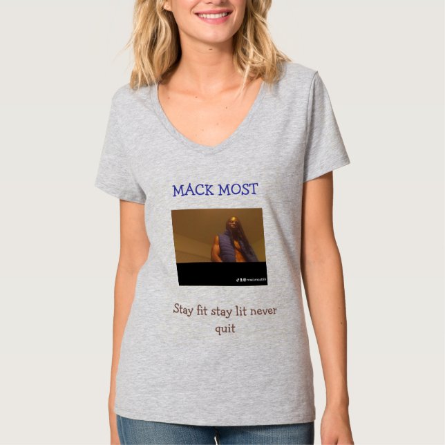 V-ringad t-shirt (ljust stål) (Framsida)