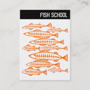 V Rubrik - FISH SCHOOL - Orange Visitkort