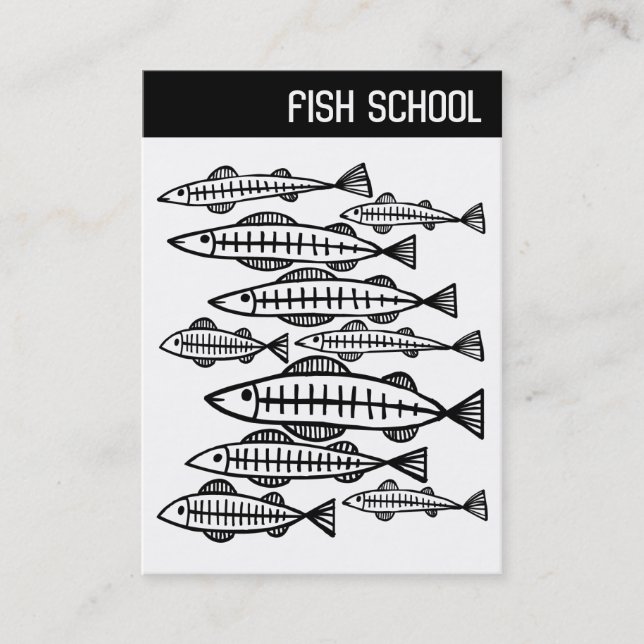 V Rubrik - FISH SCHOOL Visitkort (Framsida)