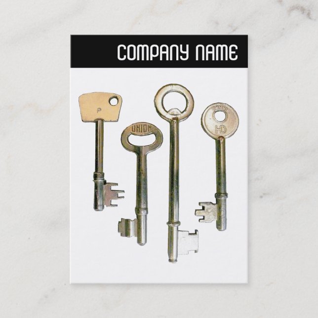 V Rubrik - Nycklar II - Vit Visitkort (Framsida)