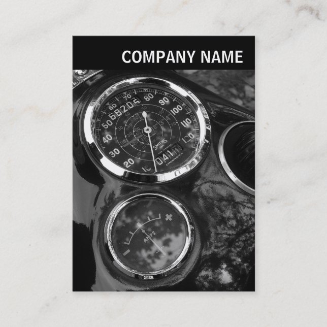 V Sidhuvud - Foto - klassiska motorcykelvagnar Visitkort (Framsida)