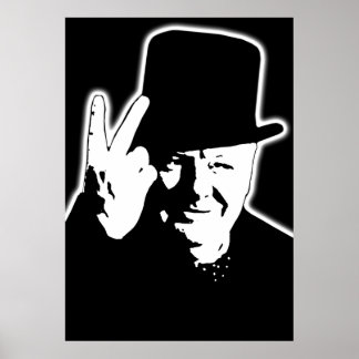 V-signalen Victory V 1943 WWII Winston Churchill Poster