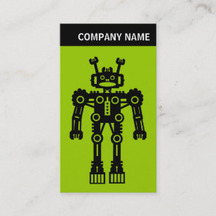 V-titelrad - foto - robot - grönt visitkort