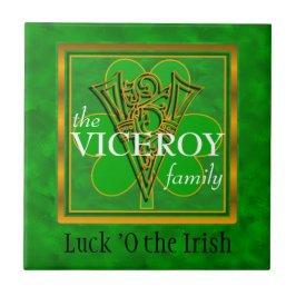 V "Tur of the Irish" Family Anpassningsbar Monogra Kakelplatta