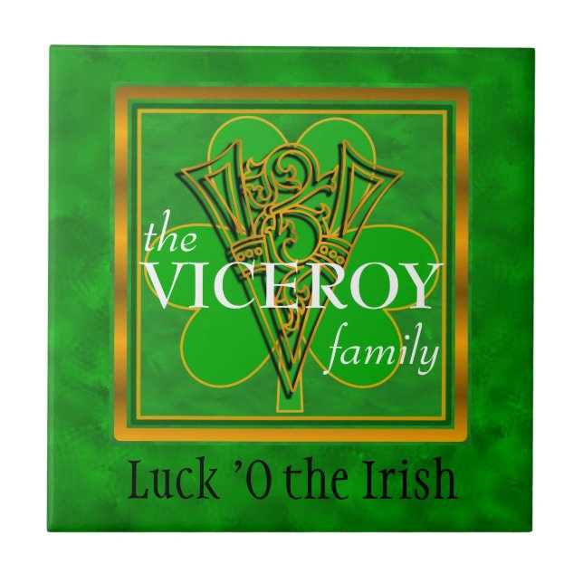 V "Tur of the Irish" Family Anpassningsbar Monogra Kakelplatta (Framsidan)