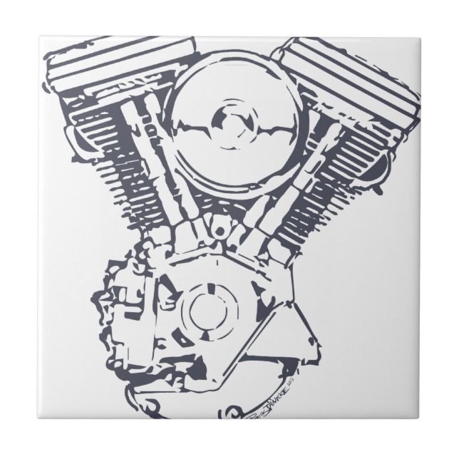 V-Tvilling- Harley evolution Kakelplatta (Framsidan)