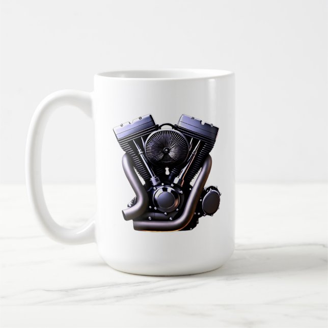 V-twin motorcykelmotor kaffemugg (Vänster)