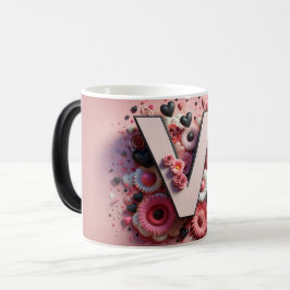 V Valentine Alphabet 3D Magisk Mugg