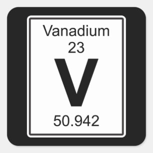 V - Vanadium Fyrkantigt Klistermärke