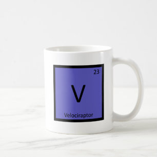 V - Velociraptor Dinosaur Chemistry Periodic Bord Kaffemugg