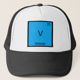 V - Veteran Militär Kemi Element Symbol T-shirt Keps