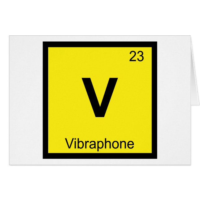 V - Vibrafonmusik Kemins periodiska system Hälsningskort (Framsidan Horizontal)