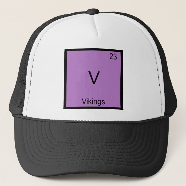 V - Vikingar Roligt Kemisymbol T-Shirt Keps (Framsida)