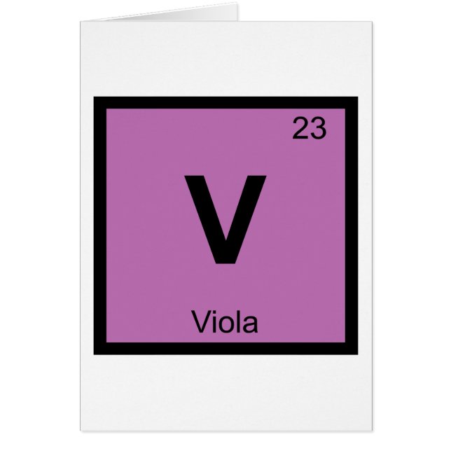 V - Viola Music Chemistry Periodic Bord Symbol Hälsningskort (Framsidan)