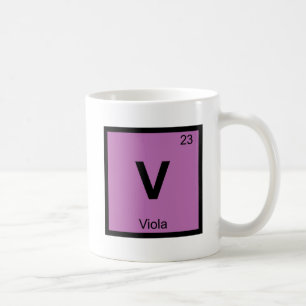 V - Viola Musik Kemi Periodiska Systemets Symbol Kaffemugg