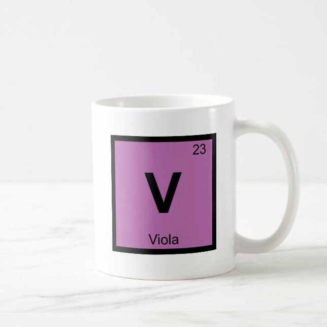 V - Viola Musik Kemi Periodiska Systemets Symbol Kaffemugg (Höger)