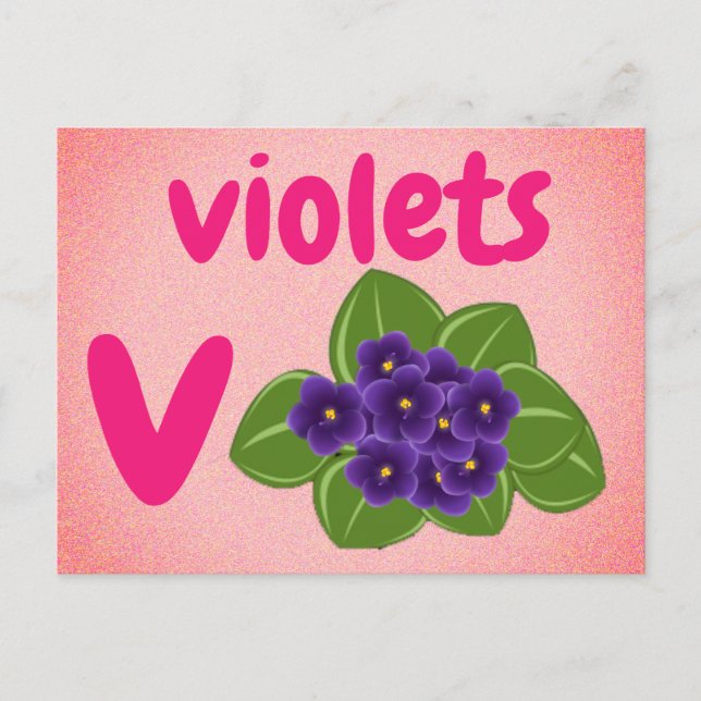 v - violetta flashkort vykort (Framsida)