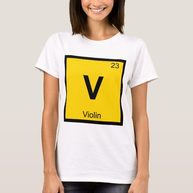 V - Violinmusik Kemins Periodiska System Symbol Tee (Framsida)