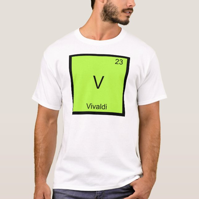 V - Vivaldi Funny Chemistry Inslag Symbol T-Shirt (Framsida)
