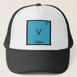 V - Vodka Rolig Kemielement Symbol T-Shirt Truckerkeps
