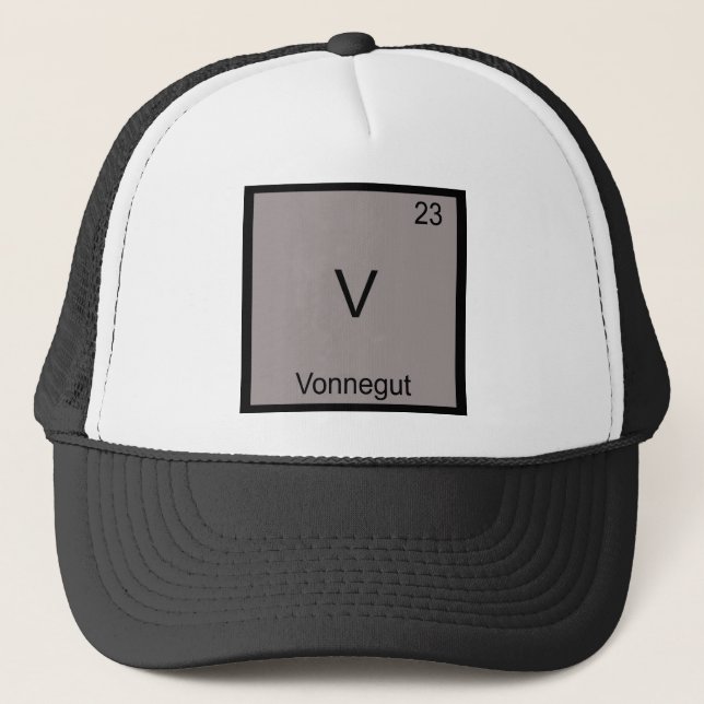 V - Vonnegut Rolig Kemite T-Shirt Truckerkeps (Framsida)