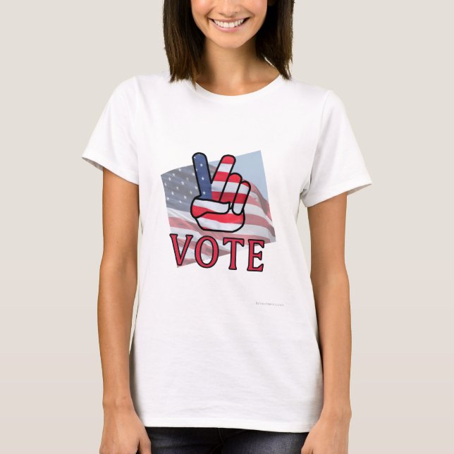 V Vote Womens Shirt Tee (Framsida)