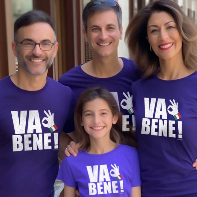 Va Bene Funny Italiny All's OK-tecken T Shirt (Va Bene Funny Italian Tees for the whole family!)