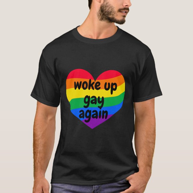 Va gay igen, rolig, gay t-skjorta åt dem t shirt (Framsida)