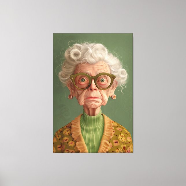 Va? Grandma Porträtt Canvastryck (Framsida)