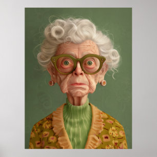 Va? Grandma Porträtt Poster