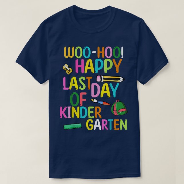 Va? Lycklig förra dagen: Kindergarten Funny Stud T Shirt (Design framsida)