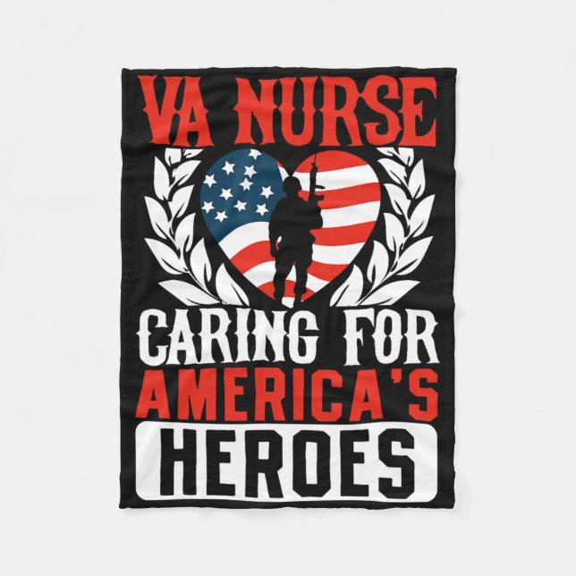 Va Nurse Americas Heros Merica Us Flagga Patriot V Fleecefilt (Framsidan)