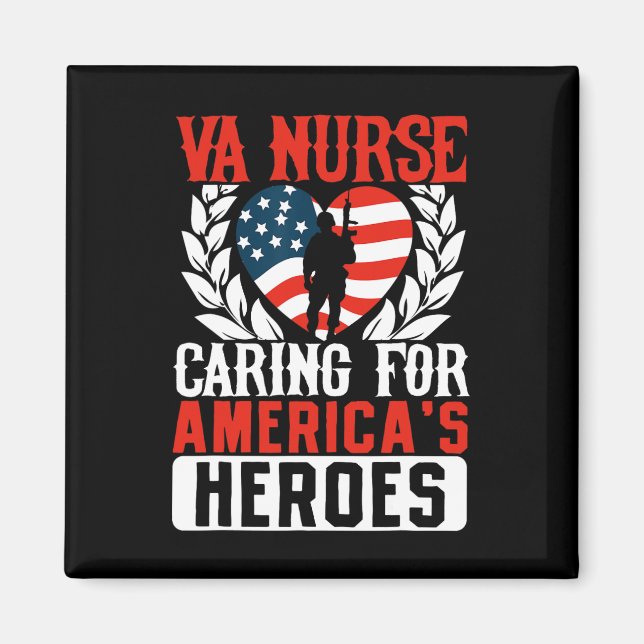 Va Nurse Americas Heros Merica Us Flagga Patriot V Magnet (Framsidan)