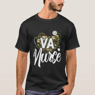 Va Nurse Camo Camouflage Stethoscope He T Shirt