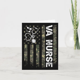 Va Nurse Camouflage American Flagga Patriotic Nurs Kort