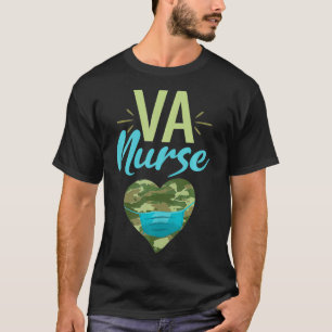 Va Nurse Heart Camouflage Camo Facemask Rn T Shirt