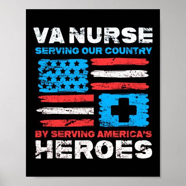 VA Nurse som betjänar Land genom att tjäna USA:s Poster (Framsidan)