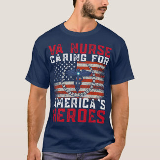 VA Sjuksköterska för Americas Heroes Patriot Veter T Shirt