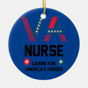 VA Sjuksköterska med ansvar för Amerikas Heroes Ve Julgransprydnad Keramik