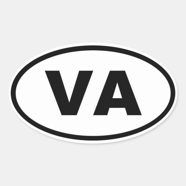 VA Virginia Ovalt Klistermärke (Framsida)