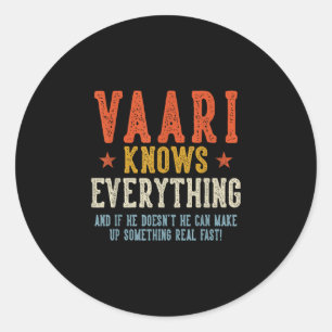 Vaari vet allt fars dag retro vintage runt klistermärke