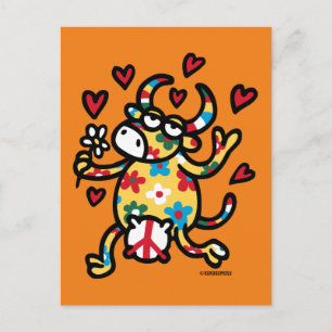 Vaca Hippy Vykort