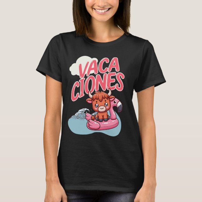 Vacaciones spansk Vacation Funny Kawaii Cow T Shirt (Framsida)